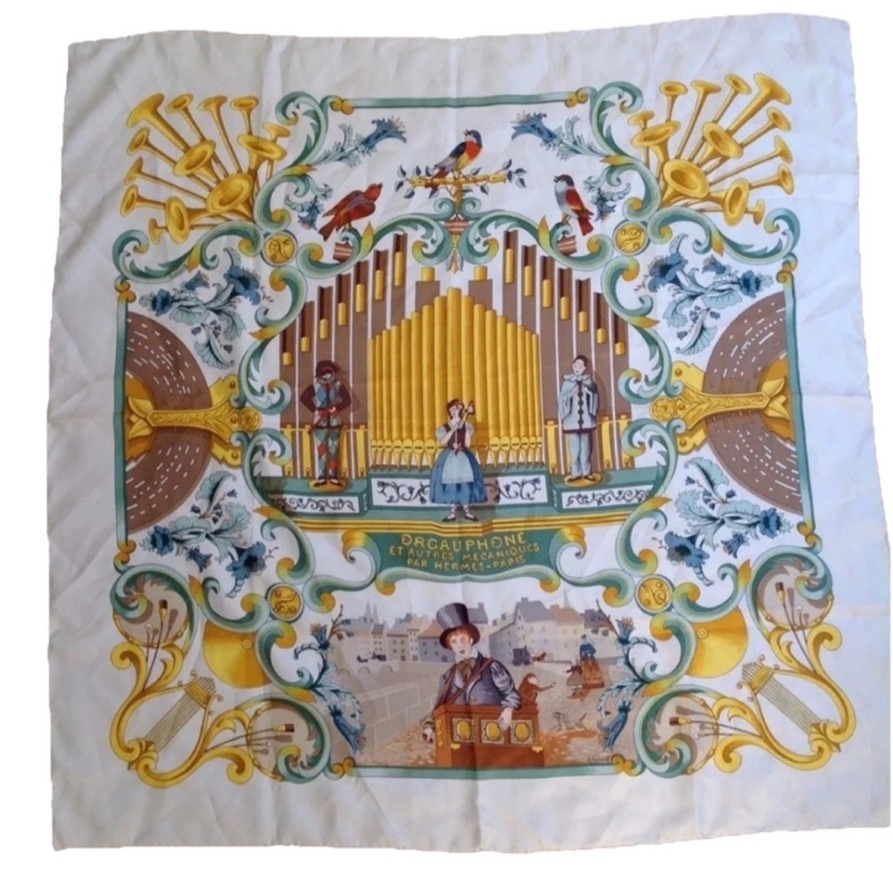 Hermès Scarf Orgauphone et Autres Mecaniques Silk